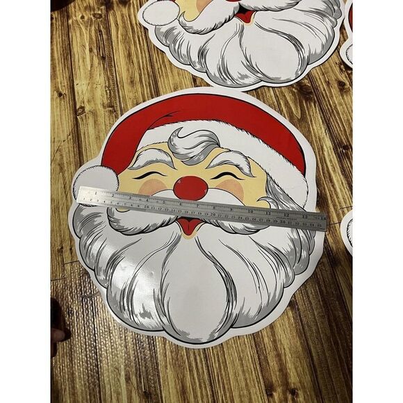 Sultan’s Linens Christmas Vintage Santa Face Vinyl Place Mats Set Of 4 Hong Kong - Picture 5 of 6